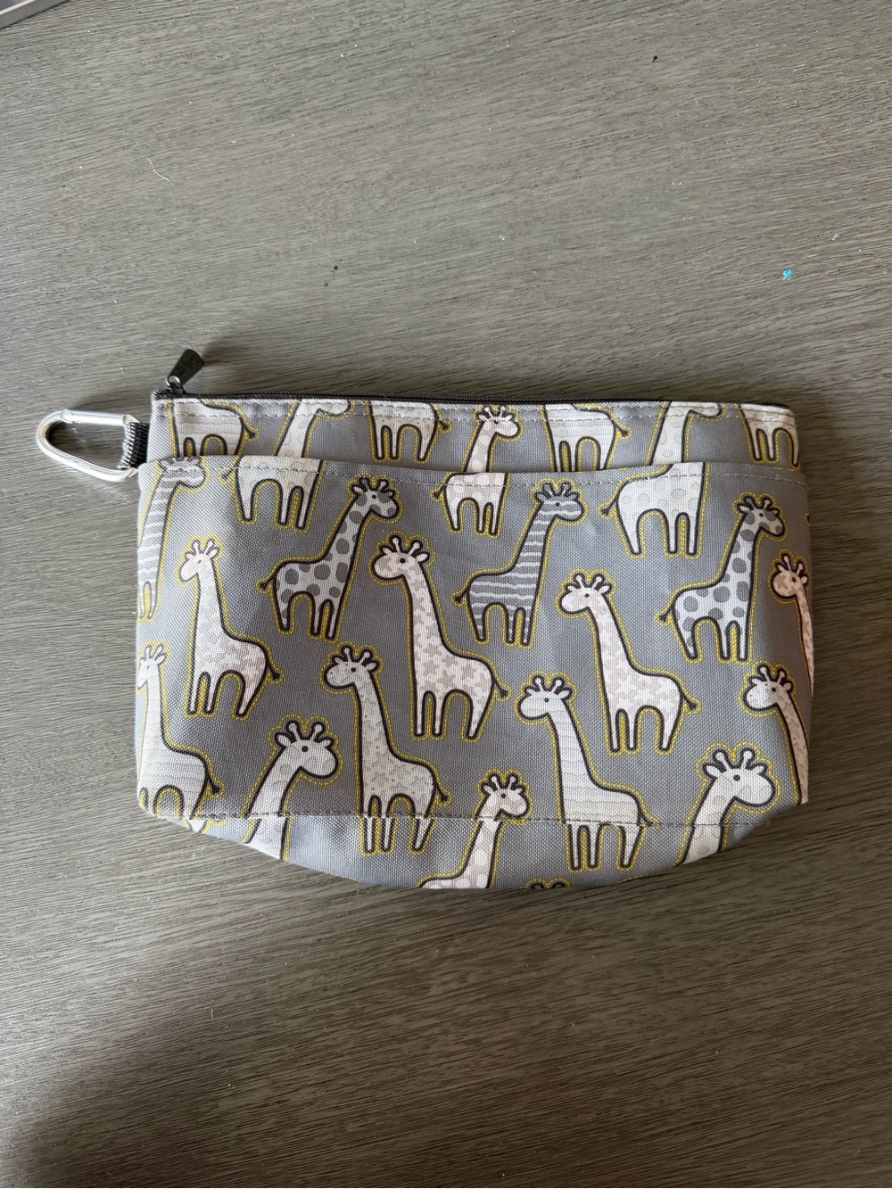 Kids Giraffe Print Thirty-one Cool Clip Thermal Pouch - Gray
